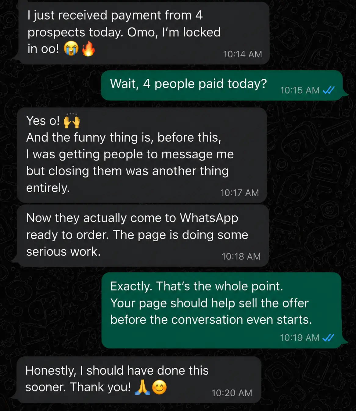 WhatsApp customer feedback