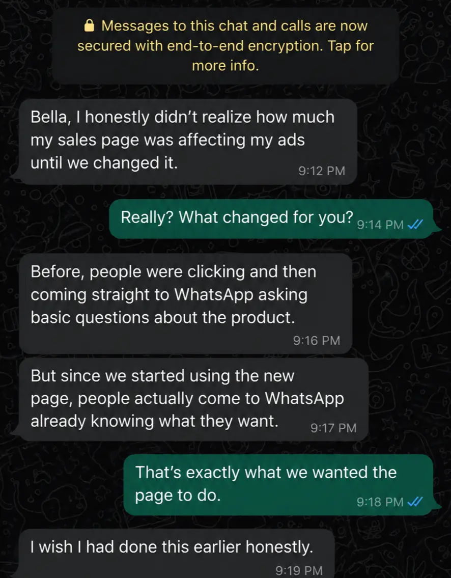 WhatsApp customer feedback